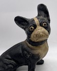 Antique Cast Iron French Bull Dog Shaped Door Stop 