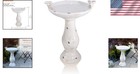 Antique Ceramic Birdbath With Bird Figurines