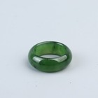 Chinese Exquisite Handmade Hetian Jade Green Jade Ring  18 19mm 