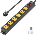 Heavy Duty 6-outlet Power Strip Surge Protector 2100j 6ft Cord   15a Breaker