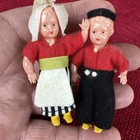 Dollhouse Miniature Antique Celluloid Dutch Boy   Girl Dolls 3  Tall