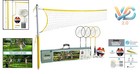Franklin Sports Combo Volleyball   Badminton Set Portable Backyard Beach Family