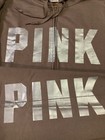 Victoria s Secret Pink Shine Fz Hoodie   Jogger Pants Set Iced Coffee Silver L