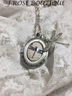 Dragonfly Locket Necklace Jewelry Pendant Photo Silver Valentines Mom Gift Wife