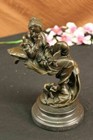 Beautful Art Nouveau Figural Maiden Cold Painted 100  Solid Bronze Centerpiece