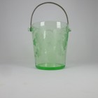 Vintage Cambridge Depression Glass Green Ice Bucket Grape   Cable  Uranium Glow