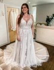 Bohemian Plus Size Wedding Dresses V Neck  Spaghetti Straps A Line Bridal Gowns
