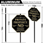 Private Property No Trespassing Sign With Stake  11x11 Inch 30 Inch High  No