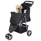 3 Wheels Foldable Pet Stroller Dog Cat Jogger Stroller Travel Carrier Strolling 