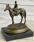 Horse Jockey Racing Equine Art Tribute Thoroughbred Bronze Marble Statue Gift