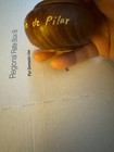 Vintage Carved Round Wooden Box Brown  recuerdo De Pilar  W  Lid  2 5 d X2 5 h