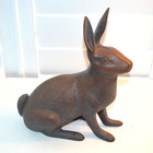 Life Size Cast Iron Rabbit Bunny Doorstop Garden Heavy 5 5 Lbs Door Stop Vintage