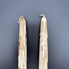 Vintage Pair Of Wood Faux Drip Tapered Candles Cream And Gold Mid Century Modern