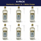Starbucks Classic Syrup 6 Pack 1l Bottles With White Pumps 33 8 Fl Oz