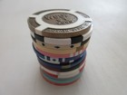 14 Casino Gaming Poker Chip Lot Las Vegas  1 New   Used Chipco Paulson Clay 