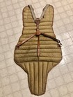 1930   s Vintage Canvas   Black Leather Baseball Catchers Chest Protector