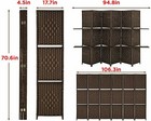 6 Panel Room Divider Wooden Screen Folding Portable Partition Screen Removable