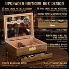 Cedar Wood Cigar Humidor Glass Top Desktop Box Digital Hygrometer Humidifier