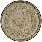 1849 Netherlands 25 Cents Dot After Date Variety Pcgs Ms 62 Km-76