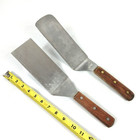 Commercial Quality Stainless Steel Spatula Set Metal Grill Turner Wooden Handle