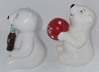 Coca Cola Salt   Pepper Vintage Set Of Two Polar Bears 3 75  Tall Pre-owned
