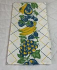 Vintage Kitchen Dish Towel  Cotton  Printed Design  Fruit  Blue  Yellow