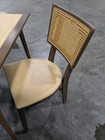 Vtg Stakmore 70s Modern Folding Card Table   2 Chairs Vinyl Top Rattancraft Camp