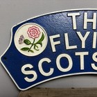 Vintage Original Antique Large Cast Iron Flying Scotsman Railway Train Sign