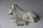 Vintage Global Art Harvey Knox Kingdom Mother And Baby Unicorn Figurine