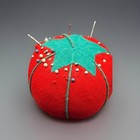 Vintage Sewing Red Tomato Strawberry Pin Cushion 2    Clean