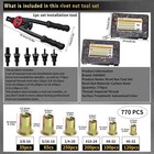 Rivet Nut Tool Kit 770pcs Imperial Threaded Fastener For Automotive Furniture Di