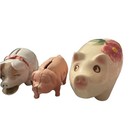 Lot Of 4 Vintage Pigs piggy Banks ceramic Pig paperweight Mid Century Modern