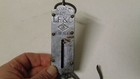 Vintage L F   C  3 New York Hanging Spring Scale White Brass Front Iron Back