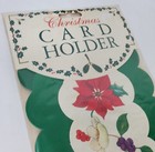 Vintage Christmas Card Holder Poinsettias Wall Hanging Made In England Nos