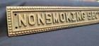 Vintage Solid Brass  nonsmoking Section  Sign 13 3 8  X 2 1 8  Gs00572