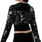 Balera Ultra Sparkle Crop Top Jacket Sq8077 Red Sequin Full Zipper Sa S Adult