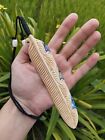 Hei Huia Feather Maori Pendant Large Hand Carved Bone Abalone Eyes New Zealand