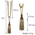 2 Pack Tassel Curtain Tiebacks Holdback Large Handmade Drapery Tie-backs Rope   