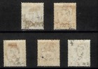 Siam King Chulalongkorn 24 Atts Surcharge Overprints 5 Stamps Collection Part 3