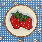 Vintage Strawberry Trivet- Tile And Cast Iron- Large Size 11   x7    Tile Is 6   x6   