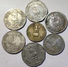 Republic India Father Of The Nation  6 Political Leaders   1 King - 7 Old Coins