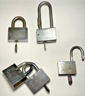 Vintage Mul-t-lock Padlock Lot Of 5 Used   New Nos 2 Keyed Alike Big Heavy Duty