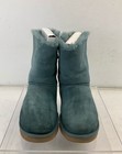 Ugg Australia Bailey Bow Blue Suede Sheepskin-lined Pull-on Boots Size 7