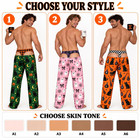 Custom Funny Men Pajamas  Novelty Butt Flap Sleepwear  Halloween Lounge Pants