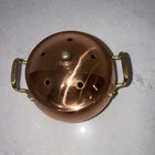 Vintage Copper Potpourri Pot With Lid Brass Handles Bowl Container