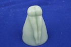 Vintage Jadeite Risque Bottoms Up Shot Glass Green Girl