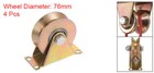 4pcs 3  V Groove Wheel Sliding Gate Caster Rigid Caster Wheels With Bracket