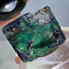 Clear Phantom Fluorite Cube  Green Purple Okorusu  Namibia 18 16 11mm