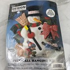 3 Design Works Christmas Felt Wall  Door Knob Hanging Kits Santa Snowmen New