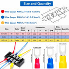 100pcs U-type Fork Spade Wire Connectors Insulated Crimp Terminals 22-10 Awg